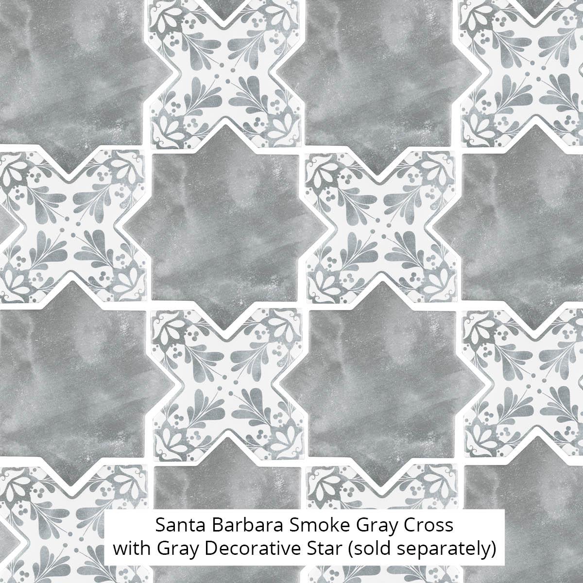 Santa Barbara Smoke Gray Decorative Cross | Tile Club
