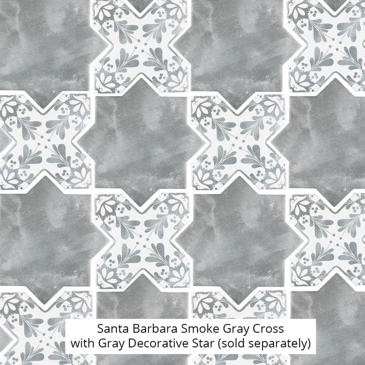 Santa Barbara Smoke Gray Decorative Cross | Tile Club