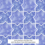 Santa Barbara Sky Blue Cross Ceramic Tile | Star and Cross Pattern Tile