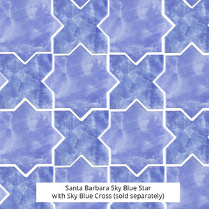 Santa Barbara Sky Blue Cross Ceramic Tile | Star and Cross Pattern Tile