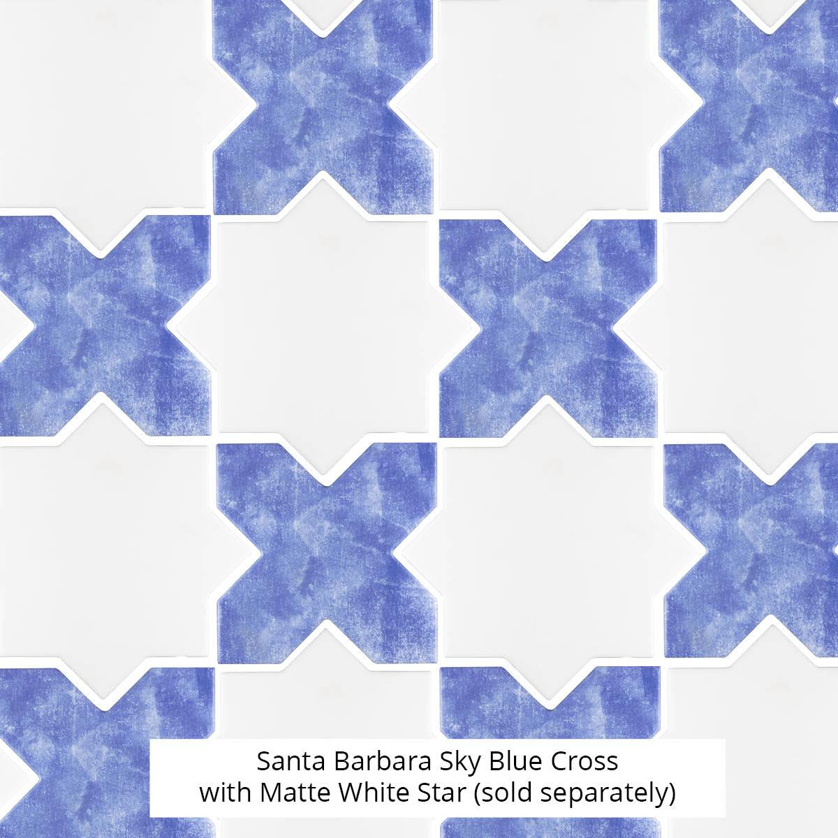 Santa Barbara Sky Blue Cross Ceramic Tile | Tile Club