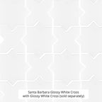Santa Barbara Glossy White Star Ceramic Tile | Star and Cross Pattern | Tile Club
