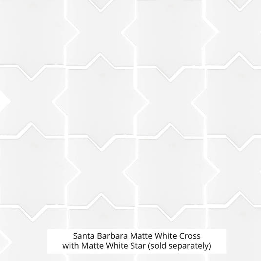 Santa Barbara Matte White Cross Ceramic Tile | Tile Club