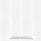 Santa Barbara Matte White Cross Ceramic Tile | Tile Club