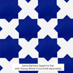 Santa Barbara Royal Blue Star Ceramic Tile | Star and Cross Pattern Tile | Tile Club