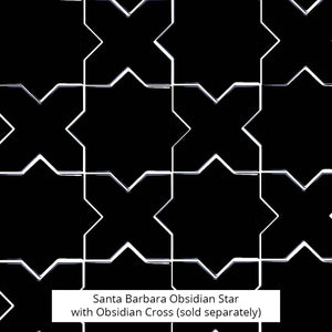 Santa Barbara Obsidian Black Star| Star and Cross Pattern Tile | Tile Club