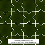 Santa Barbara Emerald Green Star Ceramic Tile | Star and Cross Pattern Tile | Tile Club