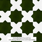 Santa Barbara Emerald Green Star Ceramic Tile | Star and Cross Pattern Tile | Tile Club