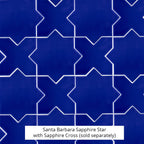 Santa Barbara Royal Blue Cross Ceramic Tile | Star and Cross Pattern Tile | Tile Club