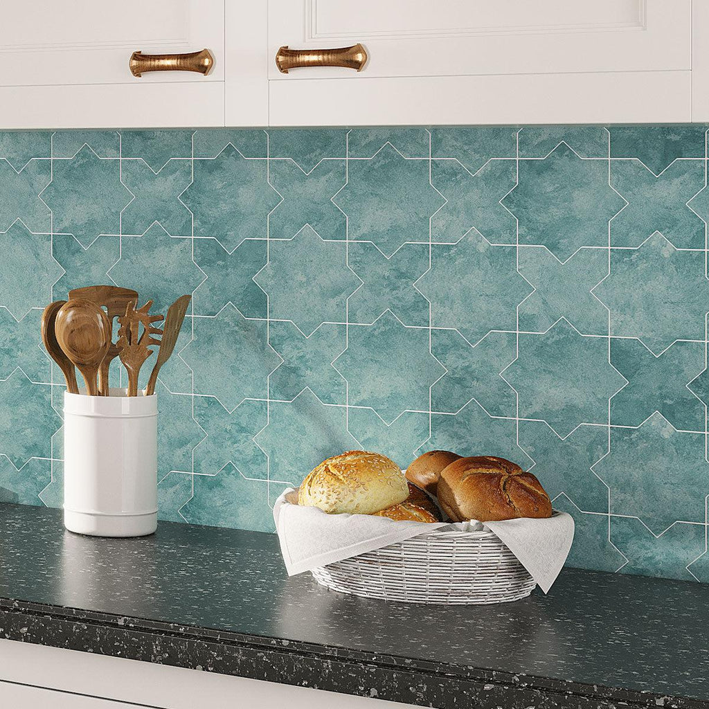 Santa Barbara Dappled Green Star Ceramic Tile | Tile Club