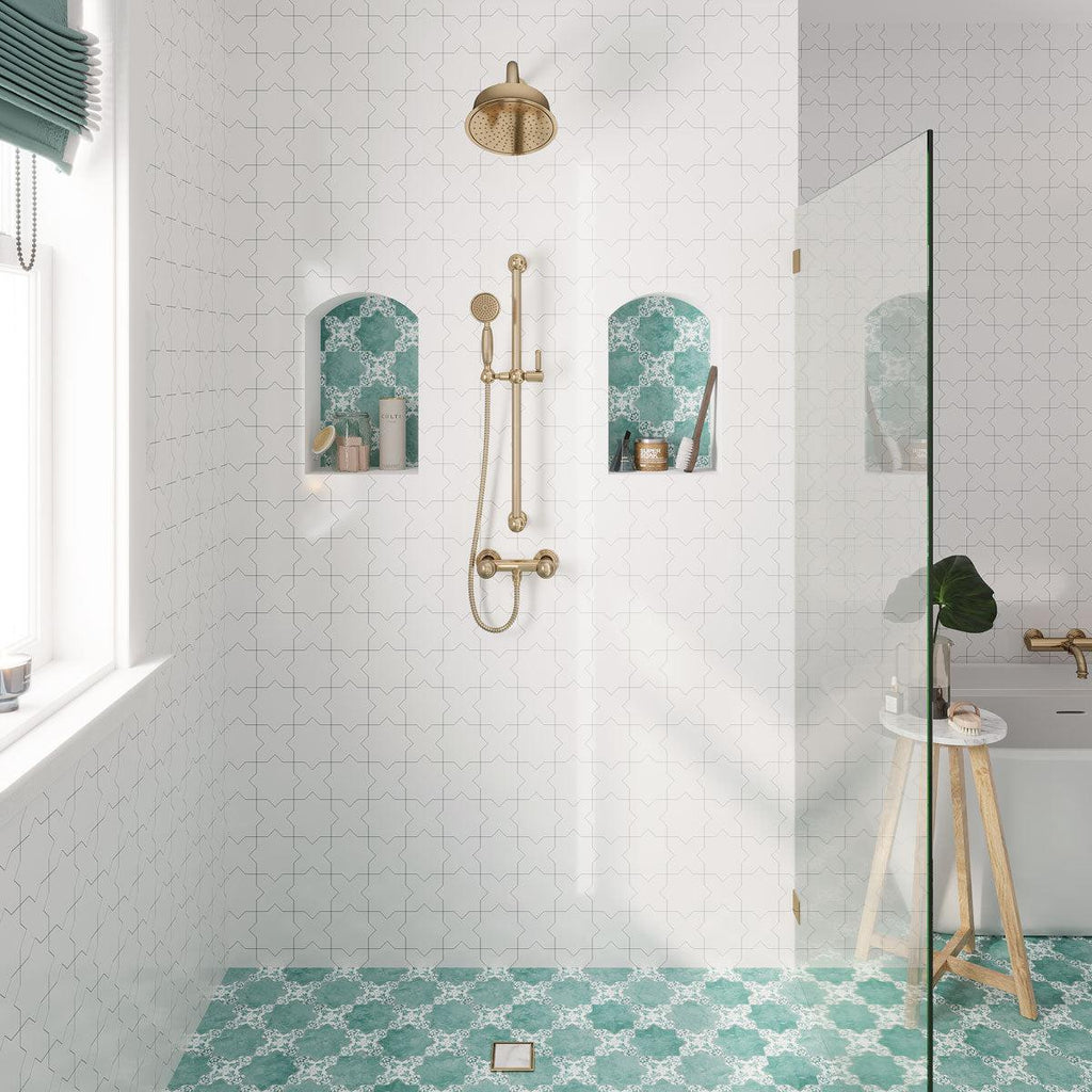 Santa Barbara Dappled Green Decorative Cross | Tile Club