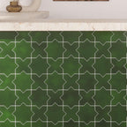 Santa Barbara Emerald Green Star Ceramic Tile | Star and Cross Pattern Tile | Tile Club