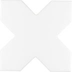 Santa Barbara Glossy White Cross Ceramic Tile | Star and Cross Pattern Tile | Tile Club