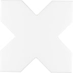Santa Barbara Glossy White Cross Ceramic Tile | Star and Cross Pattern Tile | Tile Club