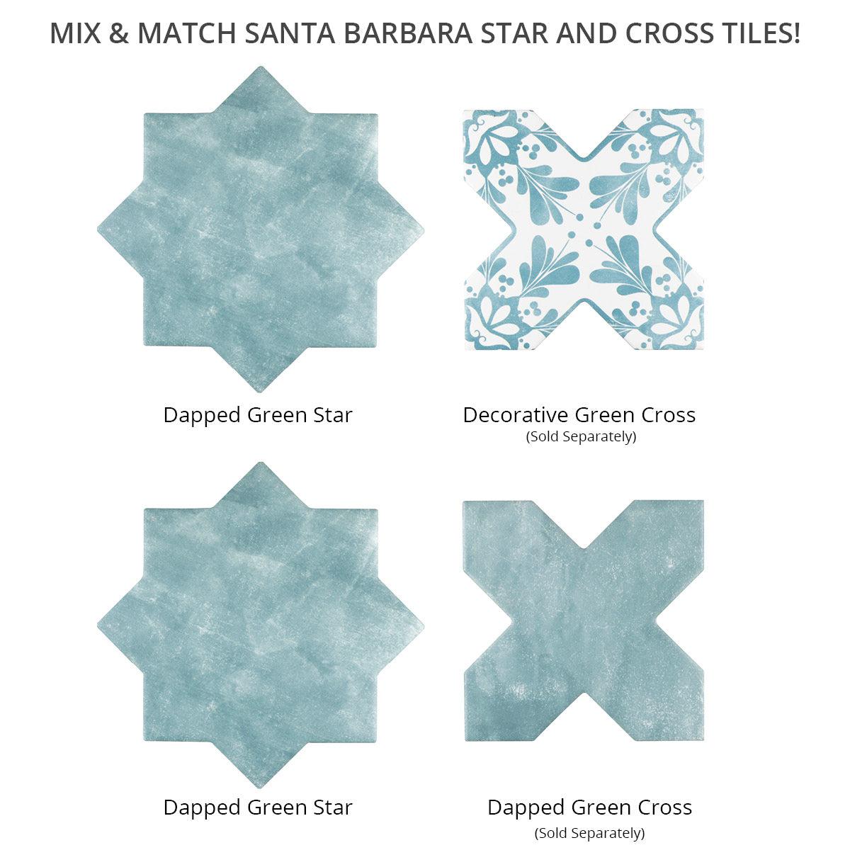 Santa Barbara Dappled Green Star Ceramic Tile | Tile Club