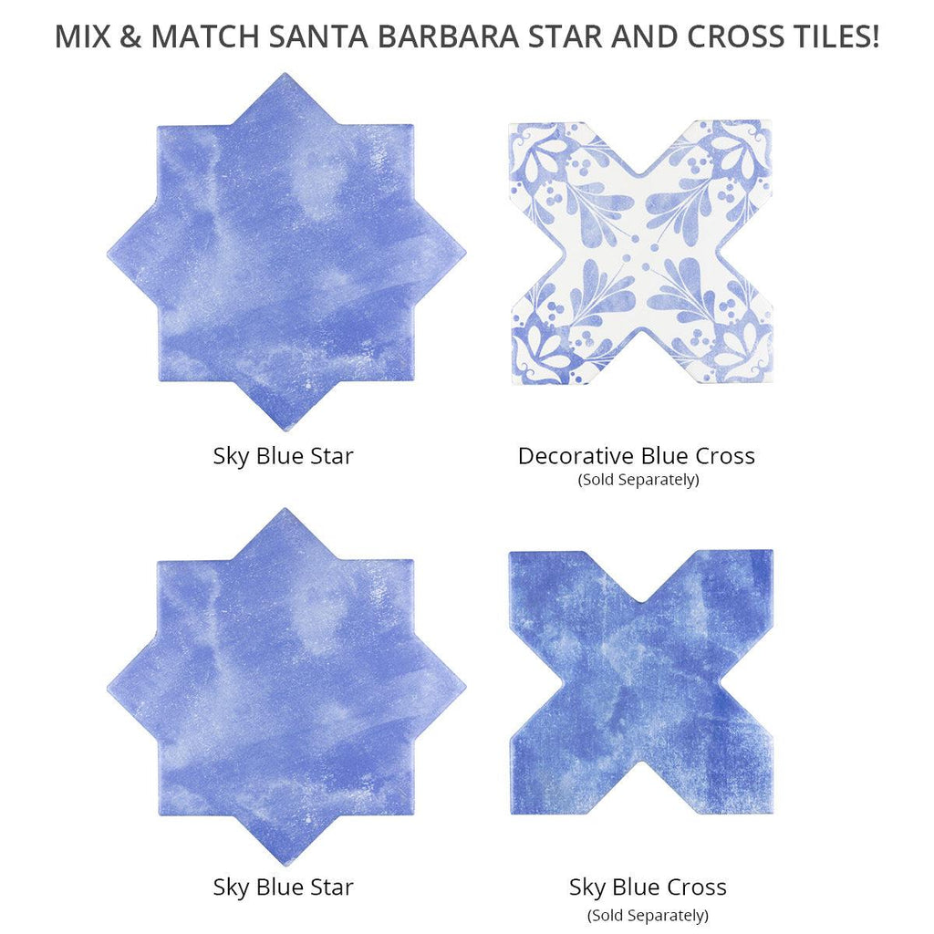 Santa Barbara Sky Blue Star Ceramic Tile | Tile Club