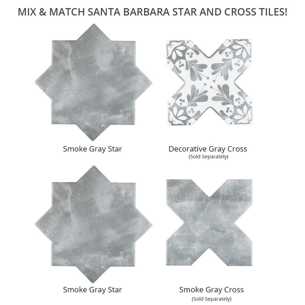 Santa Barbara Smoke Gray Star Ceramic Tile | Tile Club