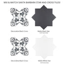 Santa Barbara Black Decorative Cross Ceramic Tile | Tile Club