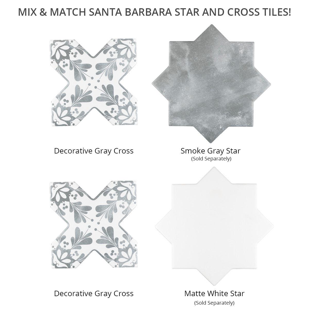 Santa Barbara Smoke Gray Decorative Cross | Tile Club