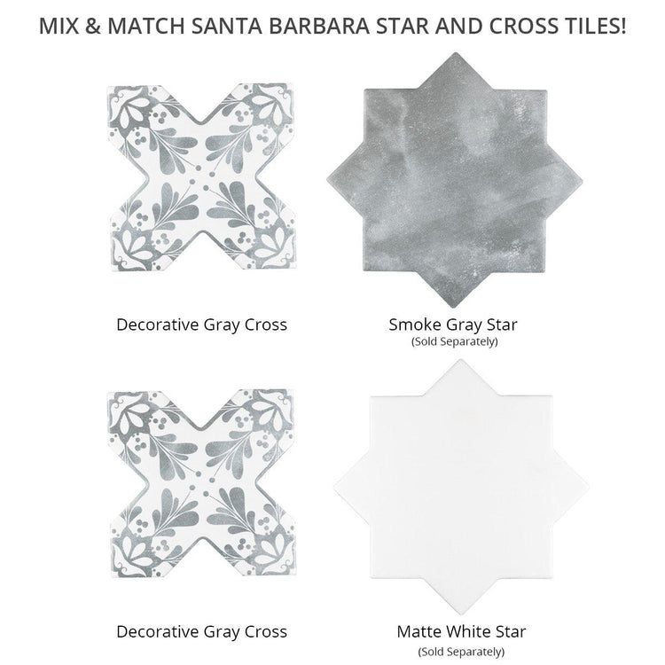 Santa Barbara Smoke Gray Decorative Cross | Tile Club