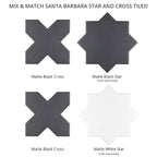Santa Barbara Black Cross Ceramic Tile | Tile Club