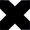 Santa Barbara Obsidian Black Cross Ceramic Tile | Star and Cross Pattern Tile | Tile Club