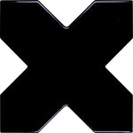 Santa Barbara Obsidian Black Cross Ceramic Tile | Star and Cross Pattern Tile | Tile Club