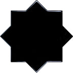 Santa Barbara Obsidian Black Star Ceramic Tile