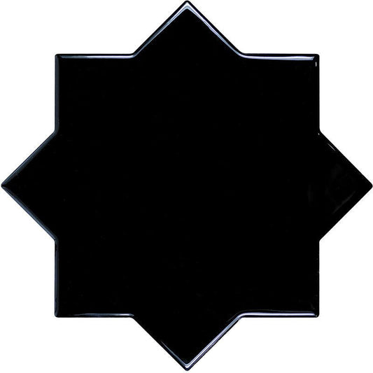 Santa Barbara Obsidian Black Star Ceramic Tile