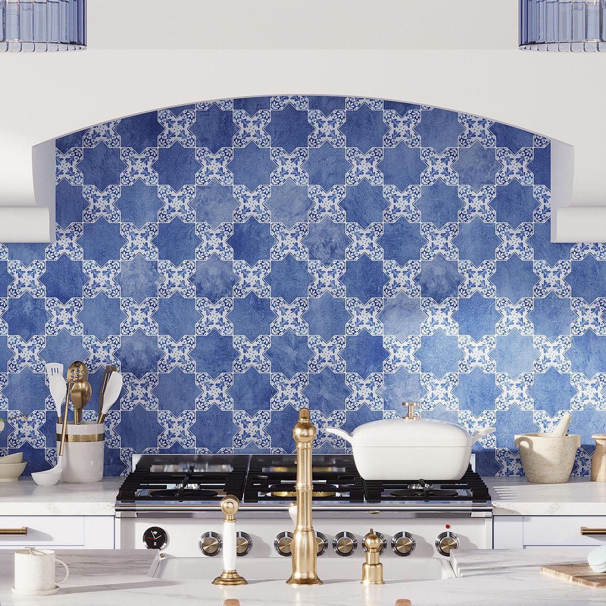 Santa Barbara Sky Blue Decorative Cross Sample Swatch | Free