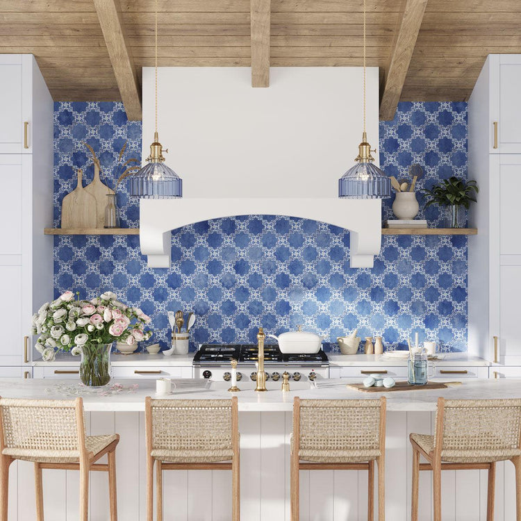 Santa Barbara Sky Blue Decorative Cross | Tile Club