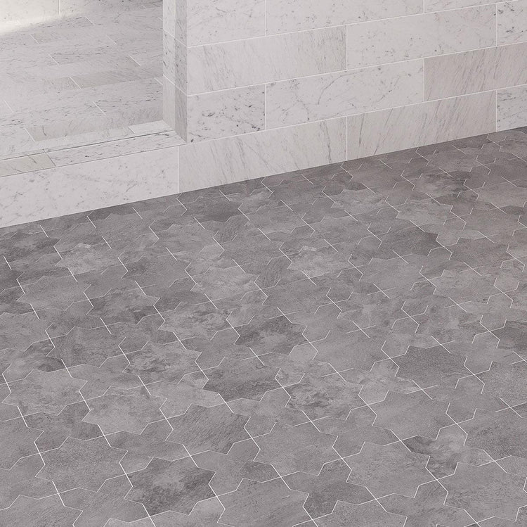 Santa Barbara Smoke Gray Cross Ceramic Tile | Tile Club