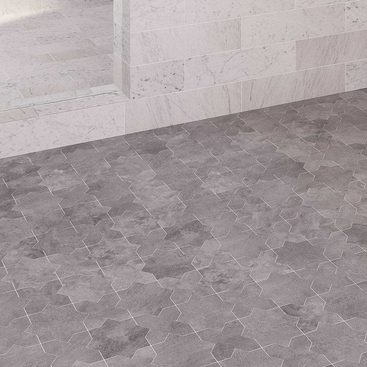 Santa Barbara Smoke Gray Star Ceramic Tile | Tile Club