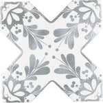 Santa Barbara Smoke Gray Decorative Cross | Star and Cross Pattern Tile