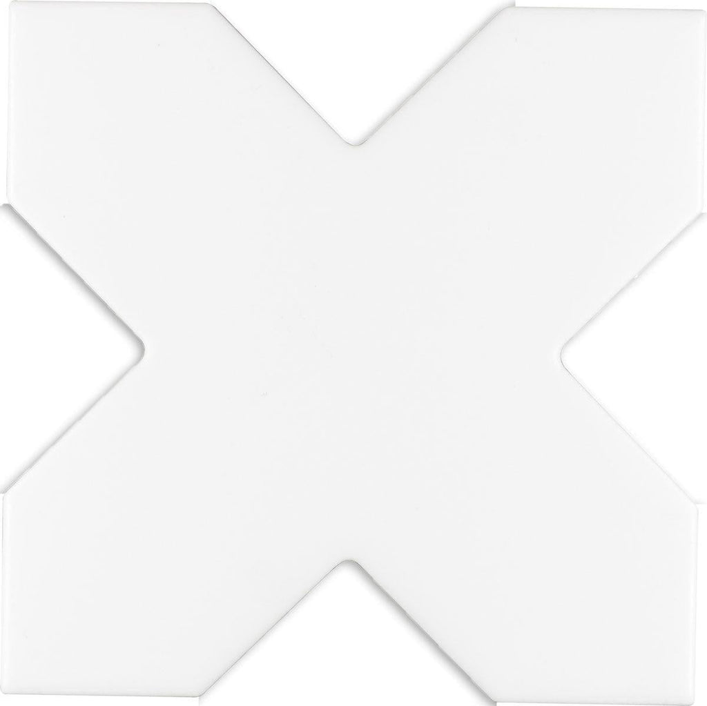 Santa Barbara Matte White Cross Ceramic Tile | Tile Club