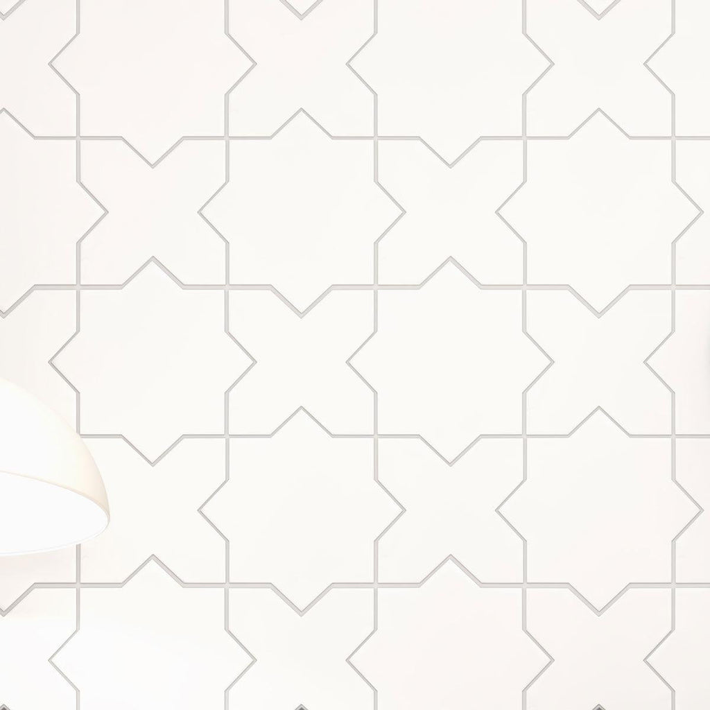 Santa Barbara Matte White Star Ceramic Tile | Tile Club
