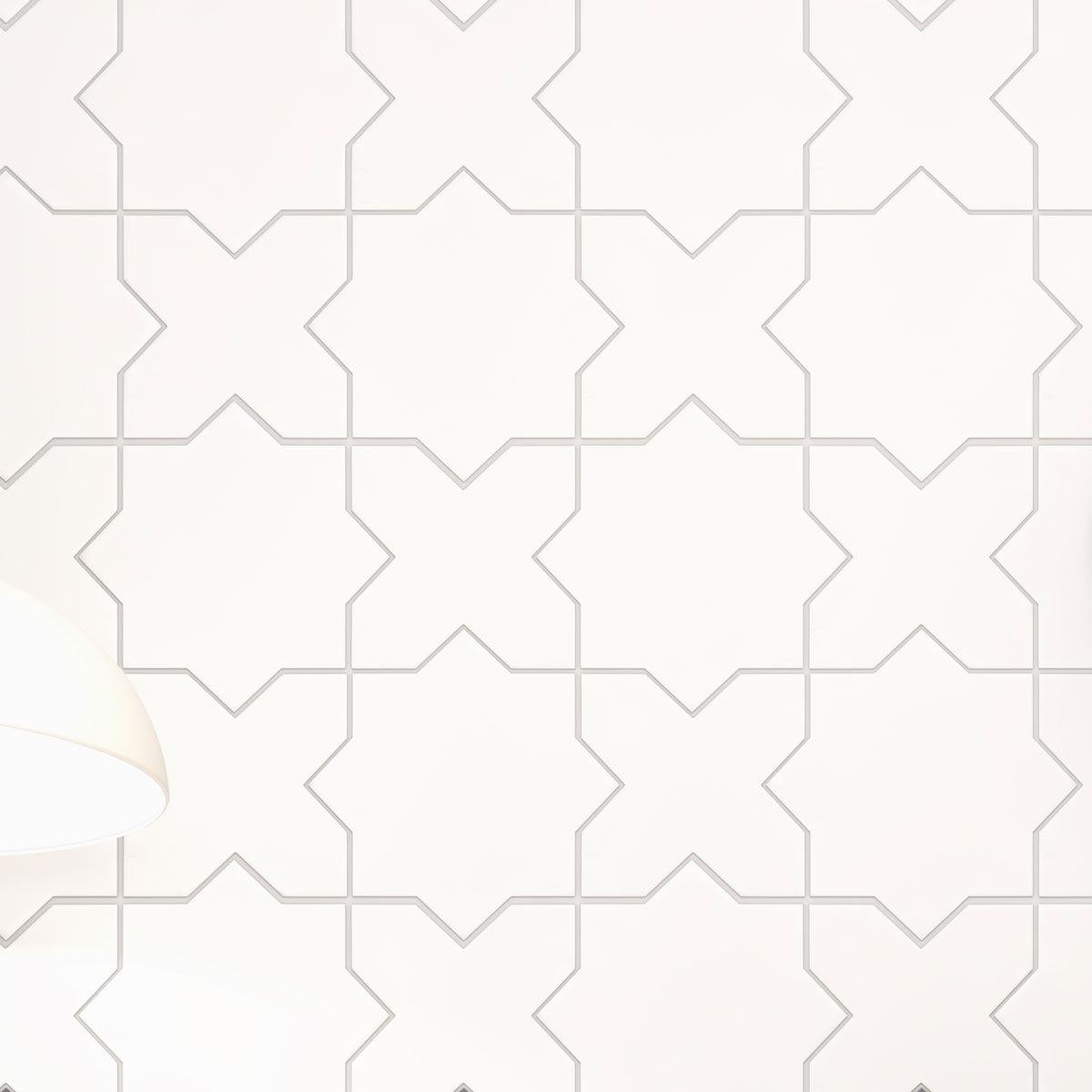 Santa Barbara Matte White Star Ceramic Tile | Tile Club