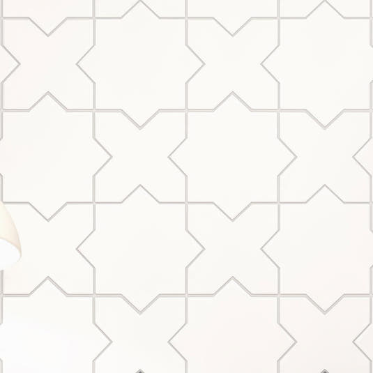Santa Barbara White Star and Cross Ceramic Tiles 