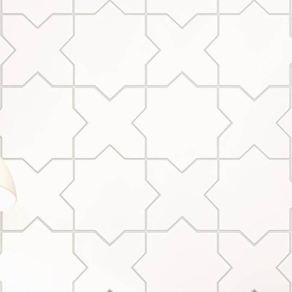 Santa Barbara White Star and Cross Ceramic Tiles 