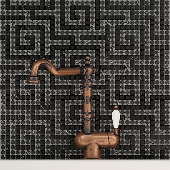 Santorini Black Key Marble Mosaic TIle Backsplash