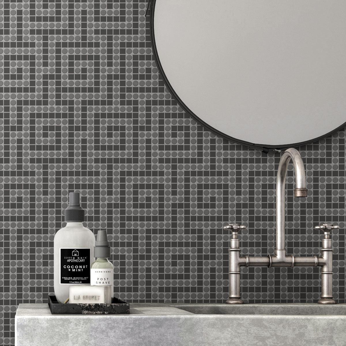 Santorini Black Key Marble Mosaic Tile | Tile Club