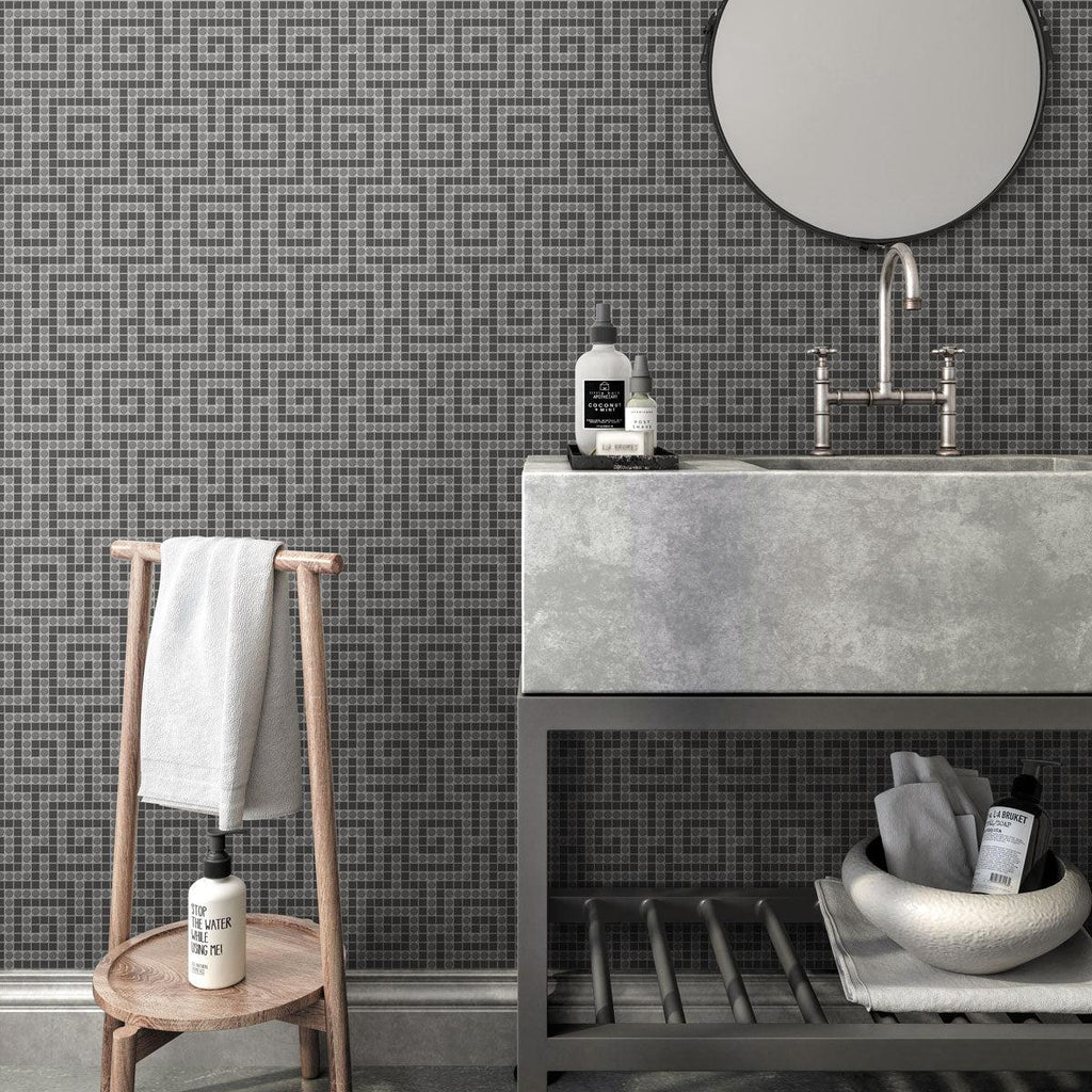 Santorini Black Key Marble Mosaic Tile | Tile Club