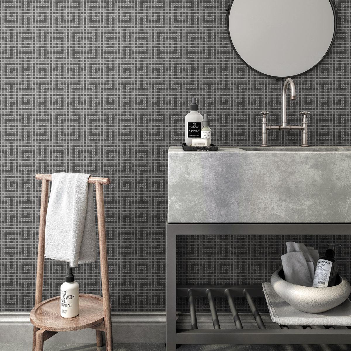 Santorini Black Key Marble Mosaic Tile | Tile Club