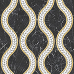 Santorini Black Waves Marble Mosaic Tile