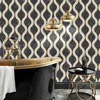 Black and Brass Marble accent wall