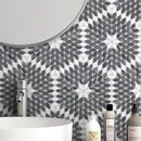 Black and White Patterned Marble Tile