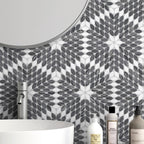 Black and White Patterned Marble Tile