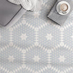 Santorini Blue & White Petals Marble Mosaic Tile