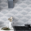Santorini Blue & White Wave Marble Mosaic Tile