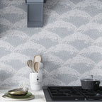 Santorini Blue & White Wave Marble Mosaic Tile